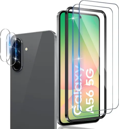 2X Schutzglas ( Display + Kamera ) für Samsung Galaxy A56 5G Panzerfolie Full 9H