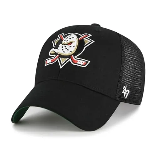 '47 Brand Cap NHL Anaheim Ducks Branson '47 MVP Trucker Kappe - Hüte & Mützen, atmungsaktive Trucker Kappe mit UV-Schutz und verstellbarem Snapback für Fans der Anaheim Ducks, ideal für Freizeit und Sport.