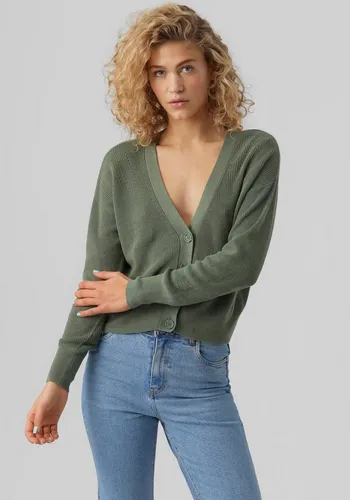 Vero Moda VMNEWLEXSUN LS SHORT V-NECK CAR GA NOOS mit Knopfleiste