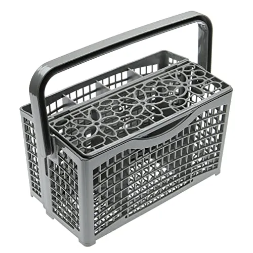 vhbw Universal Besteckkorb kompatibel mit Spülmaschine z.B. Miele, Bosch, Siemens - 23 x 13cm, teilbar, Blumendekor