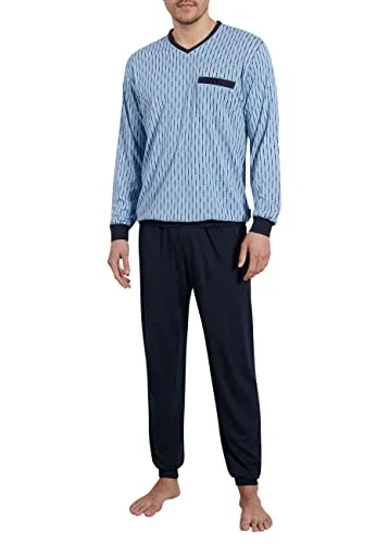 GÖTZBURG Pyjama Queens Set, 2 tlg - Bequemer Schlafanzug mit V-Ausschnitt - Hochwertiger Herren Schlafanzug aus 100 % Baumwolle, ideal für angenehme Nächte. Maschinenwaschbar und trocknergeeignet, auch in Übergrößen erhältlich.