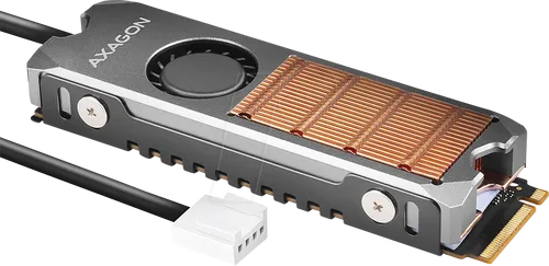 AXAGON CLR-M2FAN Kühler für M.2 2280 SSD - Effizienter Kühler für M.2-2280-SSDs aus Kupfer, sorgt für optimale Kühlung und verlängert die Lebensdauer Ihrer SSD.