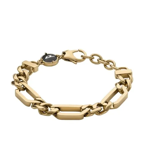 Diesel Herren-Gliederarmband Edelstahl goldfarben, DX1471710 - Armbänder für Herren, elegantes poliertes Design aus hochwertigem Edelstahl mit sicherem Karabinerverschluss für stilvolle Auftritte.