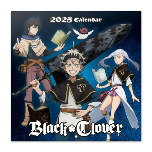 Black Clover Kalender 2025 Offizieller Kalender 2025, 12 Monate, original englische Ausführung.
