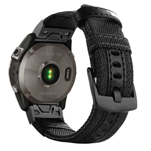 YOOSIDE Nylon Armband für Garmin Fenix 8 / epix Pro/Tactix 8 (51mm), Gewebtes robustes Ersatz Uhrenarmband Armbänder für Enduro/Fenix 7X / 6X / 5X (Schwarz)