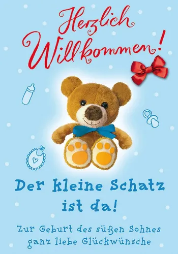 Perleberg Geburtskarte Teddy-Motiv von Perleberg