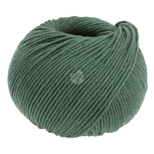LANA GROSSA COOL WOOL BIG - Häkelwolle aus 100% extrafeiner Merinowolle, 120 m in Moosgrün, ideal für kreative Projekte und kuschelige Ergebnisse