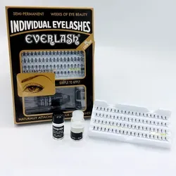 Everlash Dauerwimpern Set mittel - Mascaras – 80 hochwertige handgeknotete Wimpernbüschel, wasserfest und hitzebeständig. Ideal für langanhaltende Wimpernverlängerung und -verdichtung, perfekt für jede Gelegenheit!