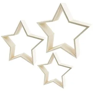Ideen-mit-Herz Weihnachtsstern 011206, 3 Stück, Holz, Ø 19,5 - 30 cm