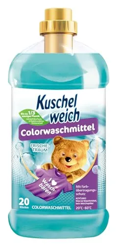 Cuddly soft liquid color detergent for 20 colorful washes, skin-friendly, microplastic-free, vegan 1.32 l - Frischetraum