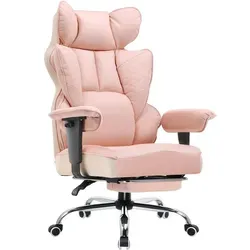 COMHOMA Gaming Stuhl - Ergonomischer Bürostuhl mit verstellbaren Armlehnen und Lendenwirbelstütze - Ergonomischer Gaming Stuhl mit höhenverstellbaren Armlehnen, breitem Sitz und Taschenfeder-Lendenwirbelstütze. Ideal für stundenlangen Komfort beim Spielen oder Arbeiten. Attraktives Design in Rosa!