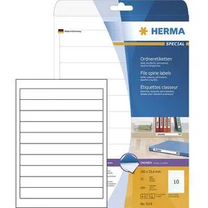 Herma Special 5119 Ordner-Etiketten 25,4x192 weiß, 250 Stück