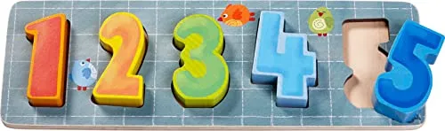 HABA 305405 - Holzpuzzle Zähl mal!, Holzpuzzle ab 1 Jahr, made in Germany, bunt