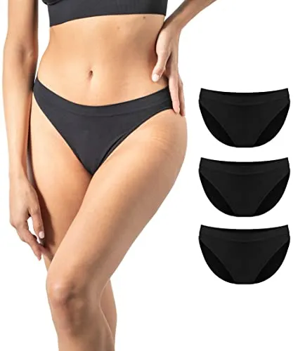 Risalti Damen Slips Nahtlos Microfaser Low Waist 3er Pack – Unterhosen Damen Ohne Naht Und Etiketten, Seamless Unterwäsche, Atmungsaktiv, Bequeme Panties Für Alltag Und Sport - Made In Italy
