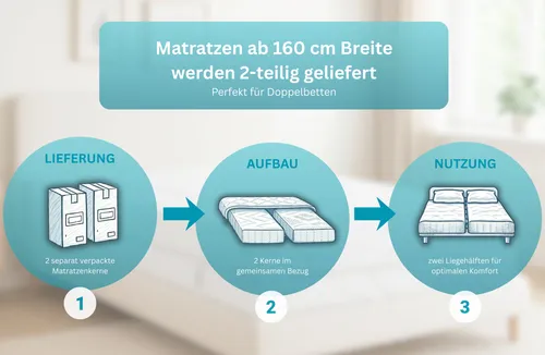 Älgdröm Taschenfederkernmatratze Torne 21 - 7 Zonen für optimalen Schlaf - Matratzen, ergonomische 7-Zonen Taschenfederkernmatratze mit 400 Federn für Druckentlastung und Feuchtigkeitsregulierung, ideal für Allergiker und alle Schläfertypen.