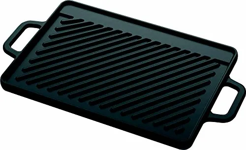 tepro Grillzubehör Universal Guss-Wendeplatte M - Grills & Smoker: Beidseitig nutzbare emaillierte Guss-Grillplatte mit 20 x 30 cm Grillfläche, ideal für vielseitiges Grillvergnügen!