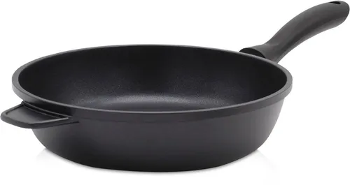 Karl Krüger Leipzig Aluguss-Pfanne 24 cm - Hochwertige Aluminium-Pfanne mit Antihaft-Versiegelung, ideal für gleichmäßiges Braten, nicht für Induktionskochfelder geeignet.