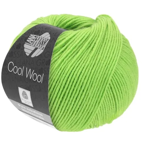 LANA GROSSA Cool Wool Uni | Extrafeine Merinowolle waschmaschinenfest und filzfrei | Handstrickgarn aus 100% Schurwolle (Merino extrafein) | 50g Wolle zum Stricken & Häkeln | 160m Garn FB 509