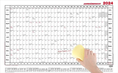 GÜSS Kalender Jahresplaner Jahresübersicht A2 12 Monate Kalendarium 2027
