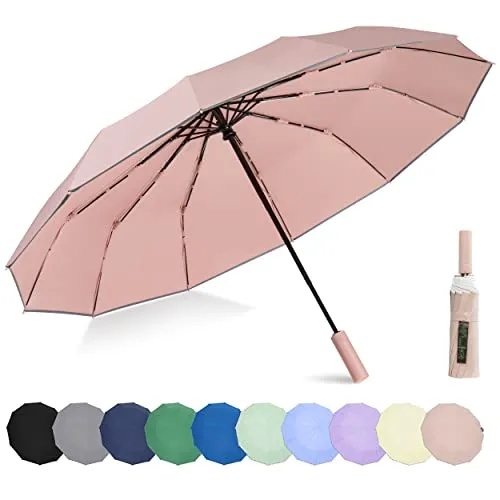 BAODINI Reise-Mini-Regenschirm für Geldbörse mit Etui – kleiner kompakter UV-Regenschirm, Sonnenschutz, leicht, kleiner Taschenschirm mit Etui für Damen und Mädchen