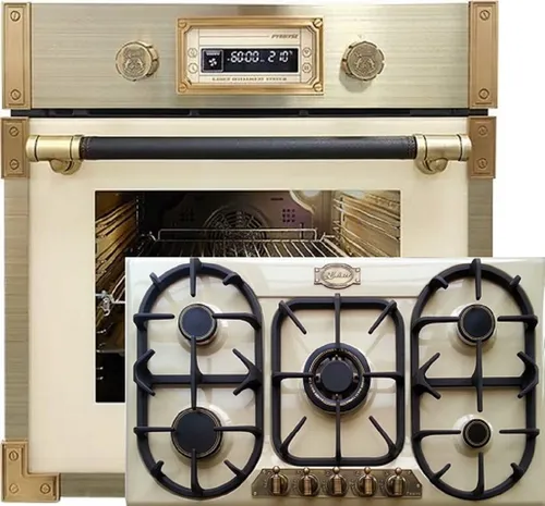 Kaiser Küchengeräte Backofen-Set Herd Set Autark Einbau Backofen 73L 60 cm+Gas-Kochfeld,90cm EH 6427 ElfAD+KG 9325 ElfEm., mit 1-fach-Teleskopauszug