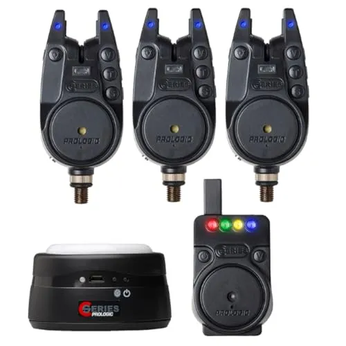 PROLOGIC C-Series Pro Alarm SET 3+1+1 – Perfekt für Karpfenangler - Bissanzeiger Set für Karpfenangeln mit gummiertem Gehäuse, einstellbarer Lautstärke und Empfindlichkeit. Ideal für präzise Fallbiss-Differenzierung.