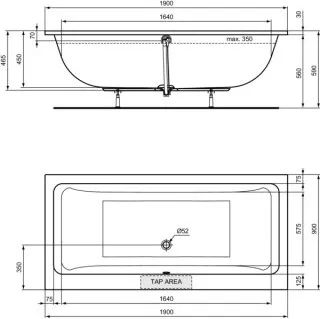 Ideal Standard La Dolce Vita Duo-Badewanne 190 x 90 cm von Ideal Standard