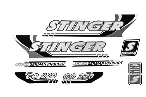 Fahrrad DEKOR Satz Aufkleber Rahmen Frame Decal Sticker Stinger Grau