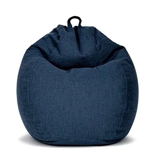 Green Bean Indoor Sitzsack - Dunkelblau, 200 Liter EPS-Perlen Füllung - Sitzsäcke in edlem Leinen-Look, waschbar und nachfüllbar. Ergonomisches Design für besten Sitzkomfort, ideal für drinnen und vielseitig einsetzbar.