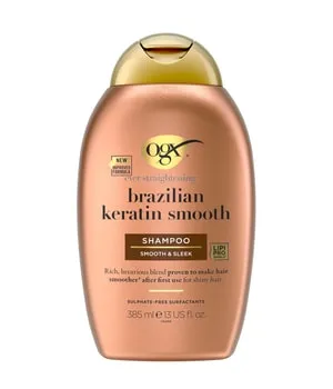OGX Brazilian Keratin Smooth Shampoo 385 ml - Hochwertiges Shampoo für glänzendes, geschmeidiges Haar. Reinigt sanft und nährt die Haarfasern ohne Sulfate. Ideal für gesunde Pflege und optimalen Glanz.