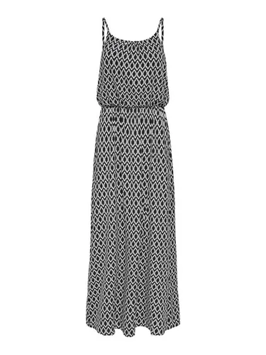 ONLY Sommerkleid ONLWinner - Elegantes Drapiertes Design - Kleid für Damen in Schwarz/Weiß, mit modischem Drapiert- und Raffungseffekt. Perfekt für warme Tage und besondere Anlässe.