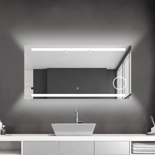 LED Badezimmerspiegel TALOS King 120x60 cm in silber von Talos