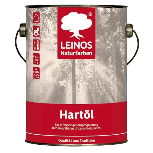 LEINOS Holzöl 750 ml | Hartöl Grau für Möbel und Arbeitsplatten