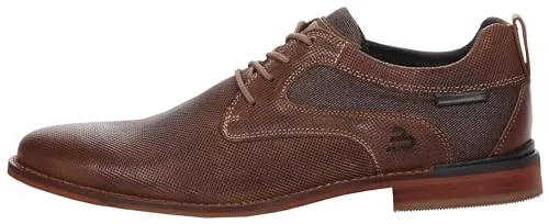 BULLBOXER Herren Echtleder Schnürhalbschuh braun, Herren:42 EU