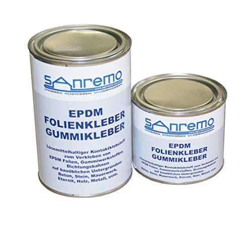 Produktbild EPDM FOLIENKLEBER GUMMIKLEBER Kontaktklebstoff 900g + 450g Dose