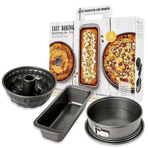 Birkmann Easy Baking Backformen-Set 3-tlg. - Springformen-Set mit hochwertiger Antihaftbeschichtung für müheloses Backen und einfache Reinigung, ideal für kreative Bäcker.