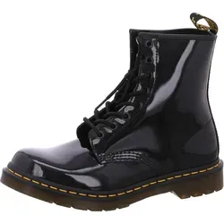 Dr. Martens Airwair Schnürboots Damen 1460 Patent Schwarz 39 EU - Wanderschuhe, ikonische 8-Loch Stiefel aus hochglänzendem Patentleder, langlebig und rutschfest mit klassischer Doc's DNA für stilvolle Abenteuer.
