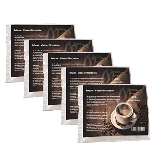 Coffeeshop-Oberpfalz 5 Intank Wasserfilterbeutel Granulat - Wasserfilterkartuschen für Trinkwasser, 5 x 70 g Filtergranulat mit gesilberter Aktivkohle aus Kokosschalen, ergiebig und effizient für reines Trinkwasser.