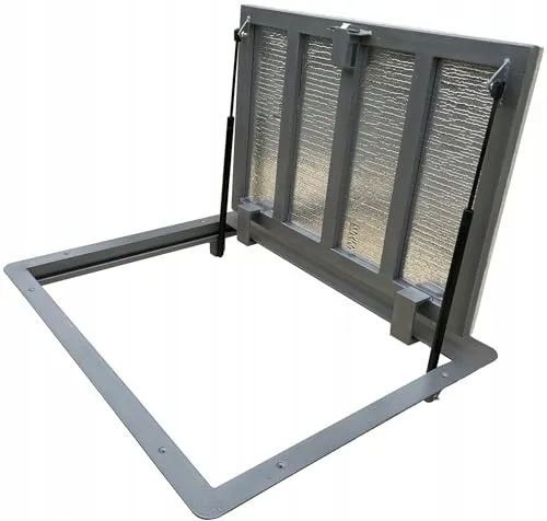 Bodenluke 60x80cm für Keller – Begehbare Schachtabdeckung mit Gasfeder - Baudrainagen – Stabile Revision Abdeckung mit 1000kg/m² Tragkraft und feuchtigkeitsbeständigen Materialien für sichere Zugänge in Keller, Garage oder Terrasse.