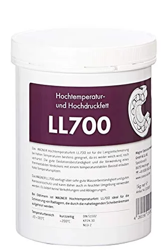 WAGNER Hochtemperaturfett - Reibungsminderndes Schmierfett für Oldtimer & Maschinen (-20 bis +180°C)| Hochdruck- & Lagerfett für Wälz- & Gleitlager | Wasserbeständig, Langzeitschmierung |1 Kilo