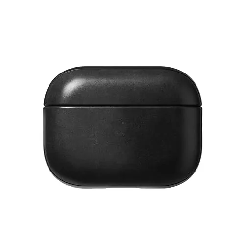Nomad Modern Leather Case für AirPods Pro 3 - Schwarz - Elegante Lederhülle für AirPods Pro 3, schwarz. Schützt Ihre Kopfhörer stilvoll und bietet Platz für kabelloses Laden. Mit LED-Anzeige für optimale Nutzung.