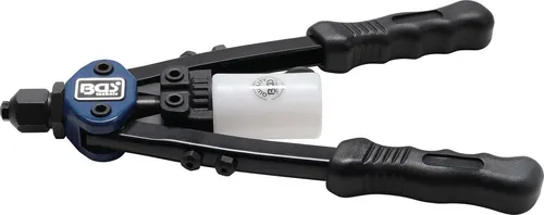 BGS Nietzange Langarm mit Sammelflasche - Hochwertige Blindnietzange mit 220 mm Länge und praktischer Sammelflasche für sauberes Arbeiten. Ideal für präzise Montagen in Werkstätten.