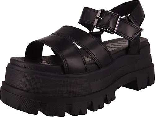 Buffalo Aspha TS Sandale Schwarz - Wanderschuhe für Damen, vegane Sandale mit stylischer Plateausohle und verstellbarem Riemen für optimalen Komfort und Halt.