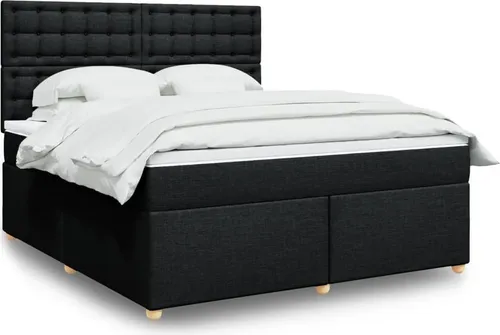 vidaXL Boxspringbett Schwarz 180x200 cm mit LED-Beleuchtung - Stylisches Boxspringbett mit Taschenfederkernmatratze für optimalen Schlafkomfort. Inklusive höhenverstellbarem Kopfteil und anpassbarer LED-Beleuchtung für ein individuelles Ambiente.