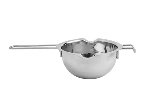 Sallys Schmelzschale aus hochwertigem, rostfreiem Edelstahl, lange Bügelgriffe, für kleine & große Töpfe