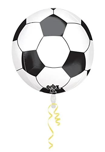 Amscan 3068501 - Orbz Folienballon Fußball, circa 38 x 40 cm, Geburtstag, Weltmeisterschaft, Mottoparty, Heliumballon