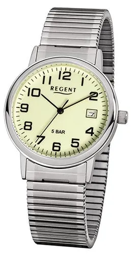 Regent Herren Armbanduhr URF706 - Elegante Quarz Uhr mit leuchtendem Zifferblatt - Herrenuhren mit Edelstahl-Zugband, wasserdicht bis 5 bar und praktische Datumsanzeige. Ideal für stilbewusste Männer, die Wert auf Qualität und Design legen.