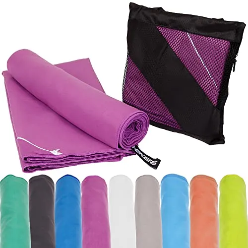 Mach1 30x50cm Mikrofaser Sport Handtuch lila – kompakt & schnell trocknend – Microfaser Handtücher – EIN perfektes Sporttuch, Reisehandtuch, Strandhandtuch