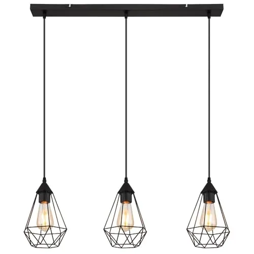 GLOBO LIGHTING LED Pendelleuchte mit Gitterdesign, Warmweiß - Elegante Hängeleuchte mit modernem Metallgitter-Design für stilvolle Beleuchtung über Esstischen oder Kücheninseln. Inkl. Leuchtmittel für sofortigen Einsatz.