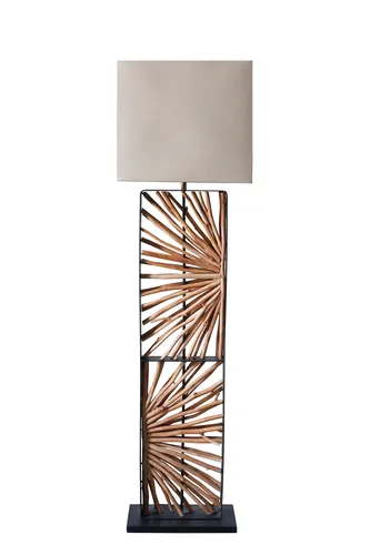 SalesFever Stehleuchte aus Treibholz | Natur – Beige - Rustikale Stehleuchte mit einzigartigem Treibholz-Design und warmem Leinen-Schirm. Ideal für eine gemütliche Atmosphäre in jedem Raum.